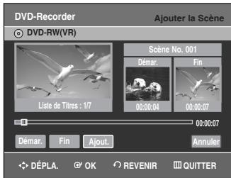 SAMSUNG DVD-VR336 - Appuyez sur la touche OK lorsque vous avez identifié la position de fin de la scène. - 1