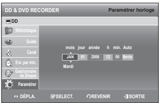 SAMSUNG DVD-SH874 - Paramétrage Manuel De l'Horloge - 1