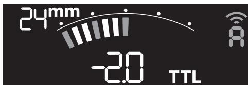 FUJIFILM EF60 - Affichage sur l'écran de cet apparéil en cas de télécommande par EF-W1. - 1