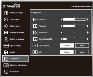 IIYAMA GB2745QSU - Langue Language - 2