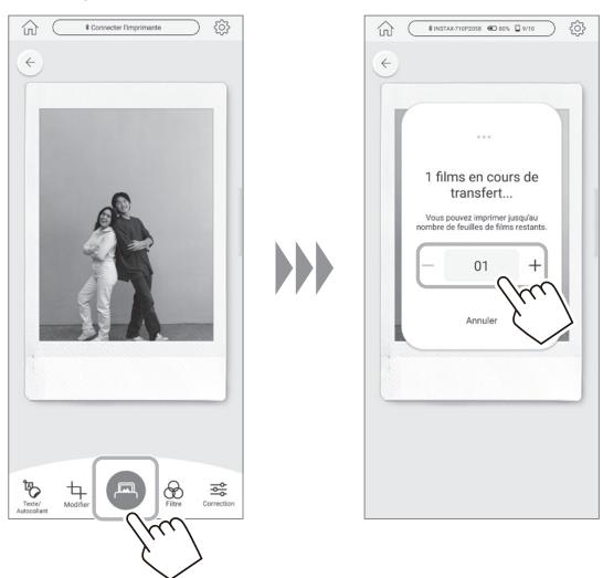FUJIFILM Instax Mini Link III - Appuyez sur ou balayez l'écran vers le haut. - 1