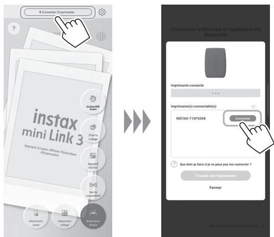 FUJIFILM Instax Mini Link III - Sélectionnez [Connector l'imprimante]itué en haut de l'écran. - 1