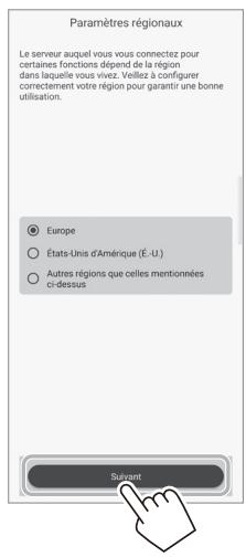 FUJIFILM Instax Mini Link III - Sélectionnez votre région, puis appuyez sur [Suvant]. - 1