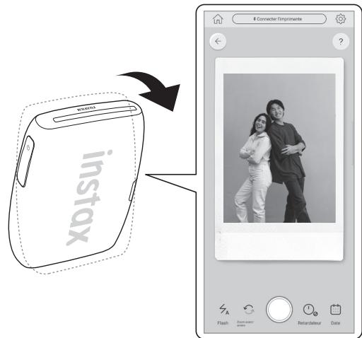 FUJIFILM Instax Mini Link III - Contrôle du zoom et du déclencheur avec le mode « Appareil INSTAX » de l'application. - 2