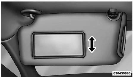 Chrysler 300 (2012) - Miroirs de courtoisie avec éclairage – selon l'équipement - 1