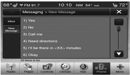 Chrysler 300 (2012) - Transmission de messages au moyen des touches programmables : - 1
