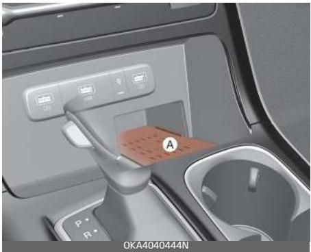 KIA Carnival (2021) - Système de charge sans fil de téléphone intelligent (selon l'équipement) - 1
