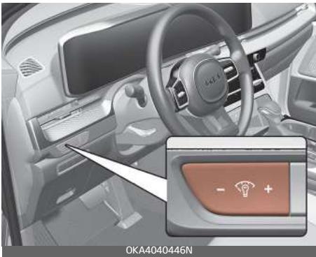 KIA Carnival (2021) - Réglage de l'éclairage du tableau de bord - 1