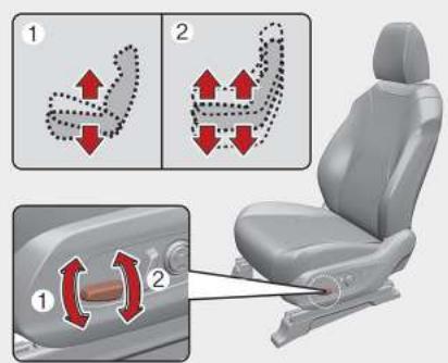 KIA Carnival (2021) - Changement de l'inclinaison et de la hauteur du coussin de siège - 1