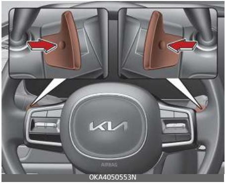 KIA Carnival (2021) - Sélecteur de vitesses au volant (selon l'équipement) - 1