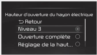 KIA Carnival (2021) - Réglage utilisateur de la hauteur d'ouverture du hayon à commande électrique - 1