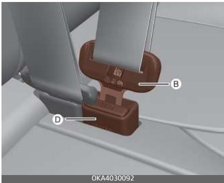 KIA Carnival (2021) - Pour boucler la ceinture centrale arrière - 4