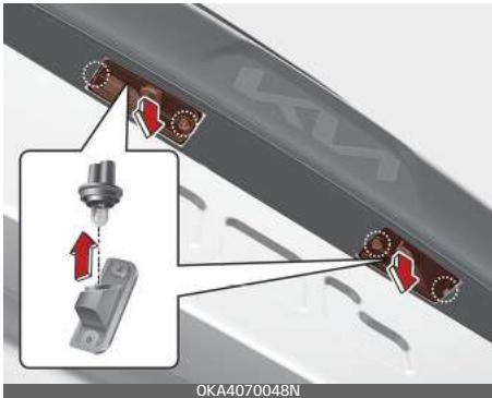 KIA Carnival (2021) - Remplacement du phare de la plaque d'immatriculation (type d'ampoule) - 1
