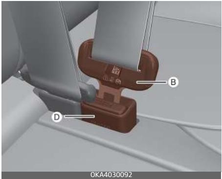 KIA Carnival (2021) - Pour détacher la ceinture centrale arrière - 1