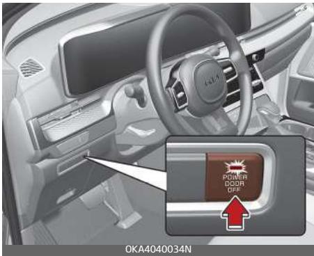 KIA Carnival (2021) - Bouton ON/OFF (marche/arrêt) de la porte électrique (selon l'équipement) - 1