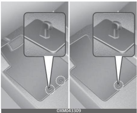 KIA Carnival (2021) - Ancrages pour tapis de sol (selon l'équipement) - 1