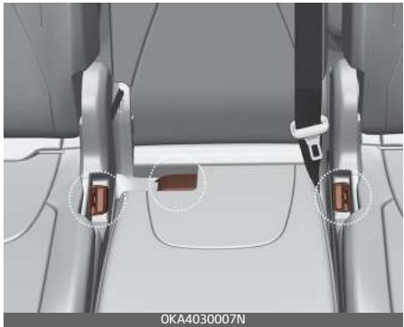 KIA Carnival (2021) - Rangement de la ceinture de sécurité arrière - 1