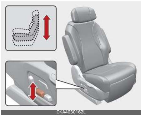KIA Carnival (2021) - Ajustement de la hauteur du coussin du siège (siège confort VIP) - 1