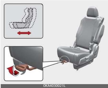 KIA Carnival (2021) - Réglage avant et arrière (siège de la 2e rangée) - 1