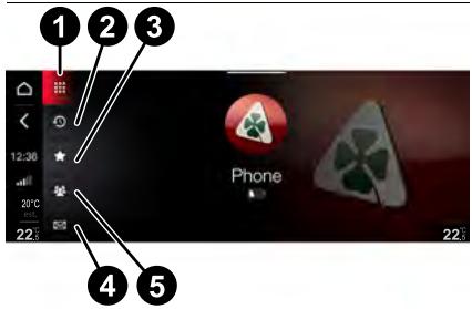 ALFA ROMEO Giulia 3 (2019-2022) - MENU PRINCIPAL DU TÉLÉPHONE - 1