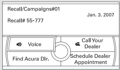 Acura TL (2014) - Rappels/Campagnes - 1