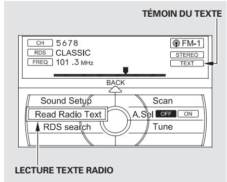 Acura TL (2014) - Affichage du texte de la radio - 1