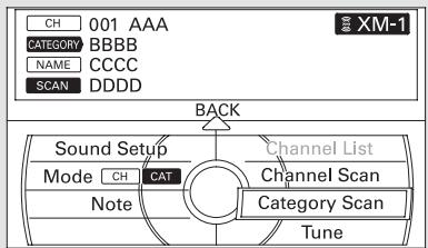 Acura TL (2014) - Fonctionnement de la radio XM - 2