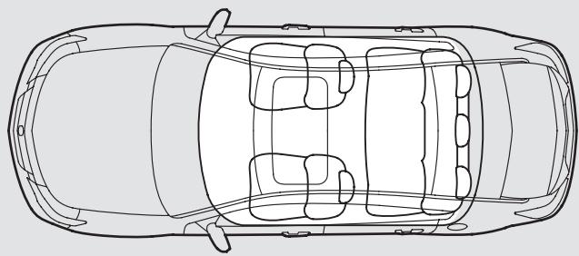 Acura TL (2014) - Portée de fonctionnement du bouton de mise en marche/d'arrêt du moteur - 1