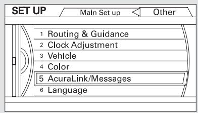 Acura TL (2014) - Écran AcuraLink/des messages - 1