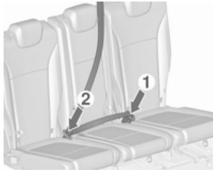 OPEL Zafira C (2016-2019) - Ceinture de sécurité centrale de la deuxieme rangée de sièges - 1