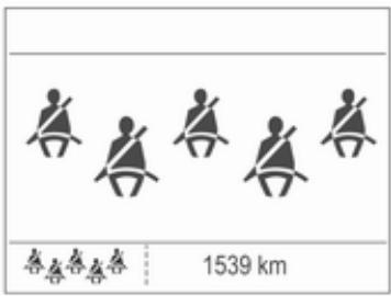 OPEL Zafira C (2016-2019) - Statut de ceinture de sécurité des sièges arrêté - 1