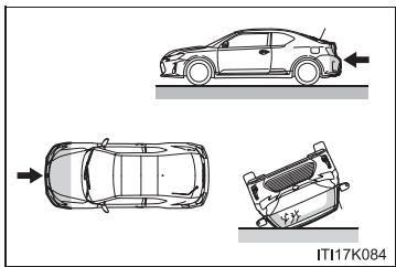 Scion tC 2 (2014) - Types de collision qui n'entraîneront pas le déploiemment des coussins gonflables SRS (coussins gonflables SRS avant) - 3