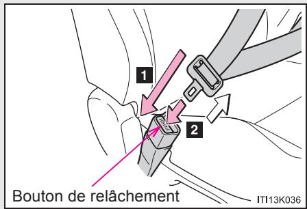 Scion tC 2 (2014) - Bouclage et débouclage de la ceinture de sécurité - 1