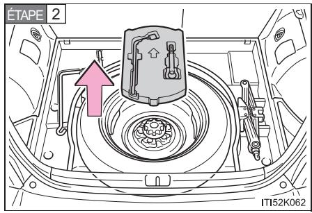 Scion tC 2 (2014) - Pour extraire le pneu de secours - 1
