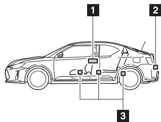 Scion tC 2 (2014) - Emplacement des antennes - 2