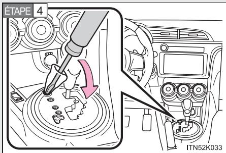 Scion tC 2 (2014) - S'il est impossible de déplacer le/selecteur de vitesses de la position P (transmission automatique) - 1