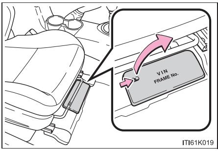 Scion tC 2 (2014) - ■ Numéro d'identification du vehicule - 1
