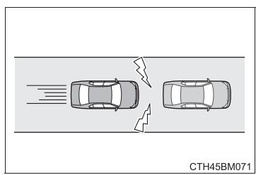 TOYOTA Auris 2 (2015-2018) - Conditions dans lesquelles le système peut fonctionner même en l'absence de risque de collision - 4