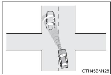 TOYOTA Auris 2 (2015-2018) - Conditions dans lesquelles le système peut fonctionner même en l'absence de risque de collision - 2