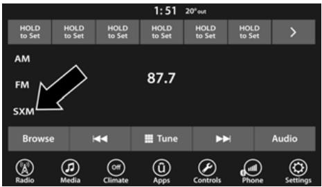 JEEP Gladiator (2021) - Mode Radio satellite SiriusXMMD - selon l'equipement - 2