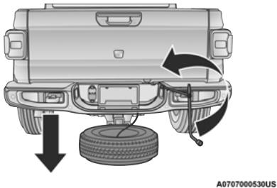 JEEP Gladiator (2021) - RETRAIT DE LA ROUE DE SECOURS - 5