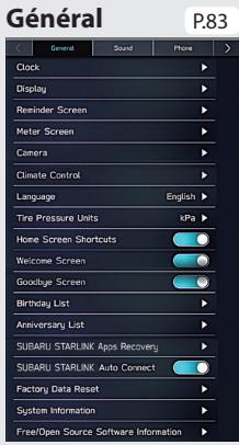 SUBARU WRX (2021) - ÉCRAN DE paramètres - 1