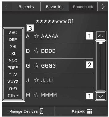 SUBARU WRX (2021) - UTILISATION DE L'ÉCRAN DE LISTE - 1