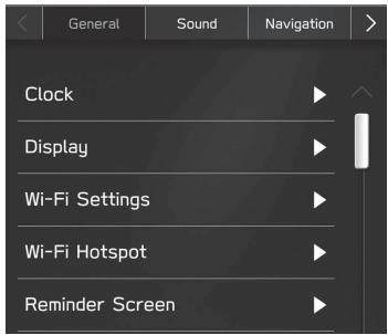 SUBARU WRX (2021) - ÉCRAN DE PARAMÉTRES GÉNÉRAUX - 1