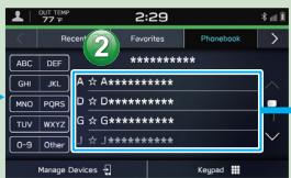 SUBARU WRX (2021) - - Procedure à suivir: Passer des appeals à partir du répertoire téléphonique - - 2