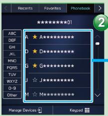 SUBARU WRX (2021) - - Procedure à suivre: Passer des appeals à partir du répertoire téléphonique - - 2