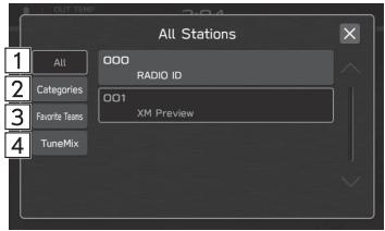 SUBARU WRX (2021) - SELECTION D'UN CANAL DANS LA LISTE - 2