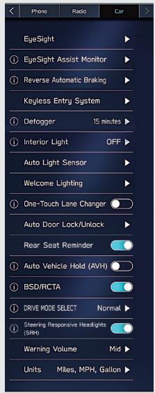 SUBARU WRX (2021) - ÉCRAN de paramètres - 6