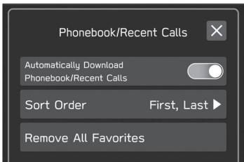 SUBARU WRX (2021) - PARAMÉTRAGE DU TÉLÉCHARGEMENT DU RÉPERTOIRE TÉLÉPHONIQUE/DES APPELS RÉCENTS - 1