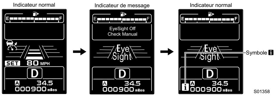 SUBARU Crosstrek (2016) - Listedes écransde messages - 1